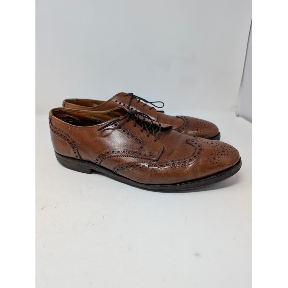 Allen Edmonds Men's Brown Leather Wingtip Derby Dress shoes 9.5
